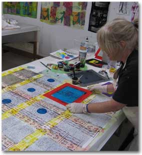 Pushing the Creative Process: Combining Thermofax with Monoprinting surface design class