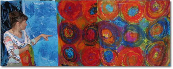 Sue Benner | Expressive Dye-Painting & Printing with Procioin Dyes | Crow Timber Frame Barn workshops